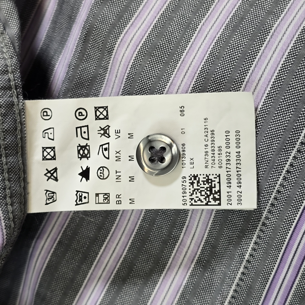 Hugo Boss Gray and White Casual Button Down Shirt - Picture 4 of 7